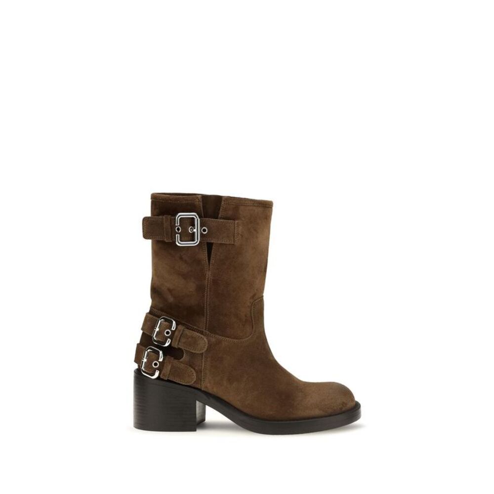 Chloé Brown Calf Leather Bos Taurus Ankle Women's Boots